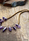 Boho Necklace, Choker Necklace, Amethysts, Natural Stone Beads, Seeds